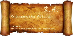Kutnyánszky Attila névjegykártya