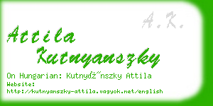 attila kutnyanszky business card